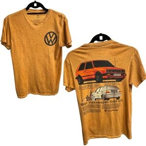 VOLKSWAGEN Official License VW Golf GTI Tee Men’s Graphic Gold Brown Size Small